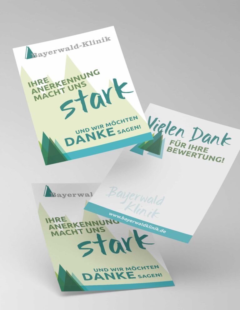 Werbeagentur, Weiden, Oberpfalz, Amberg, Cham, Hof, Marketing, Werbung, kreativmaleins, Geschäftsausstattung, Bayerwald-Klinik, Rehabilitation, Kardiologie, Onkologie, Hämatologie, Flyer, Branding, Broschüre, Logo, Farbpalette