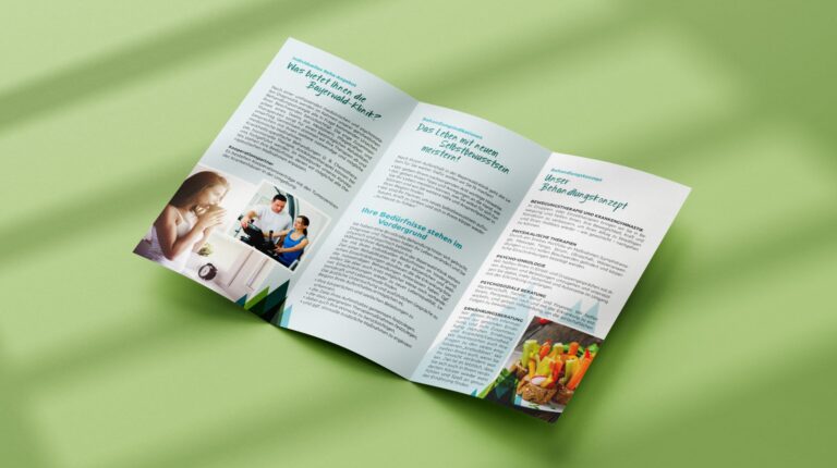 Werbeagentur, Weiden, Oberpfalz, Amberg, Cham, Hof, Marketing, Werbung, kreativmaleins, Geschäftsausstattung, Bayerwald-Klinik, Rehabilitation, Kardiologie, Onkologie, Hämatologie, Flyer, Branding, Broschüre, Logo, Farbpalette