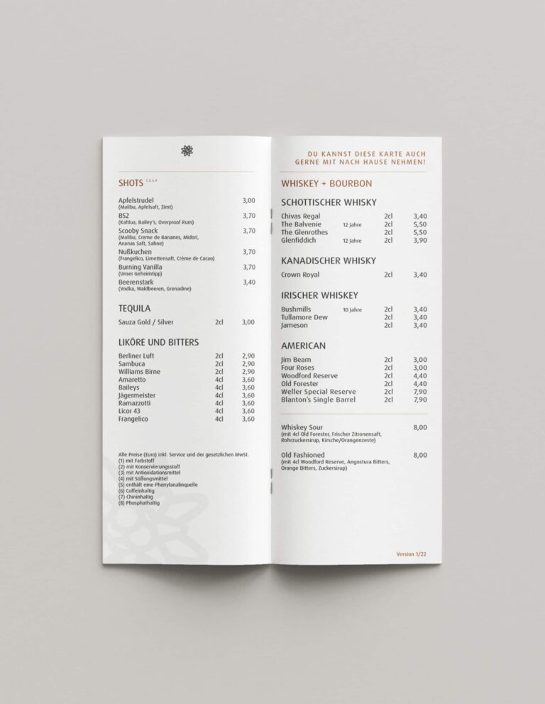 Werbeagentur, Weiden, Oberpfalz, Amberg, Cham, Hof, Marketing, Werbung, kreativmaleins, Geschäftsausstattung, Edelweiss, Logo, Branding, Speisekarte, Öffungszeiten, Marken-Refresh, Kaffee, Frühstück, Kaffeebohnen, Espresso, Cocktails, Bier, Tee