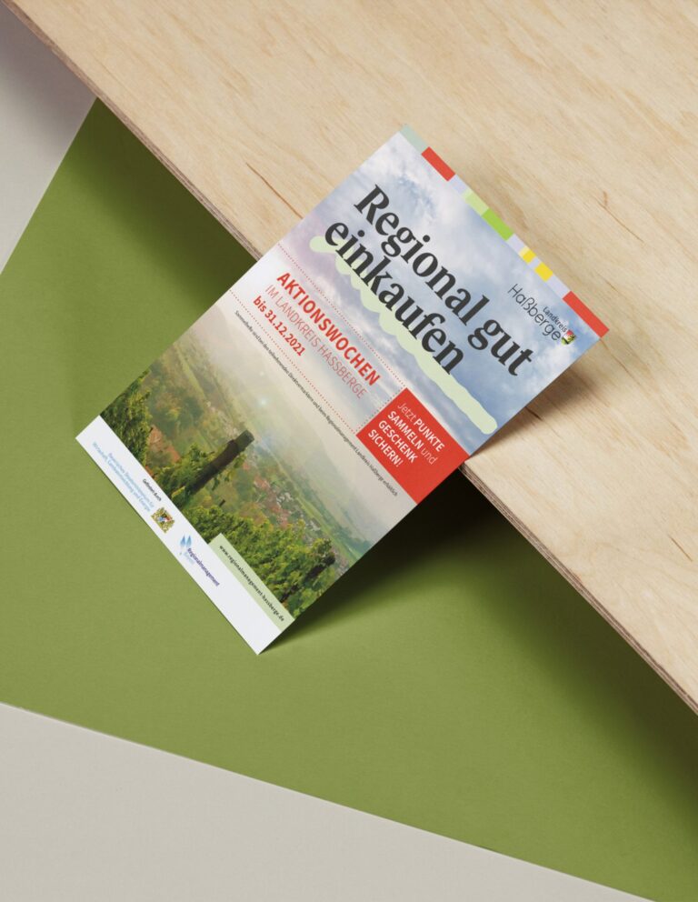 Werbeagentur, Weiden, Oberpfalz, Amberg, Cham, Hof, Marketing, Werbung, kreativmaleins, Geschäftsausstattung, Landkreis Haßberge, Plakat, Landkarte, Flyer, Broschüre, Sammelheft, Regional gut einkaufen, Sammelpunkte, Regionalmanagement, Aktionswochen, Direktvermarkter, Förderung