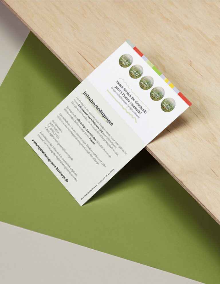 Werbeagentur, Weiden, Oberpfalz, Amberg, Cham, Hof, Marketing, Werbung, kreativmaleins, Geschäftsausstattung, Landkreis Haßberge, Plakat, Landkarte, Flyer, Broschüre, Sammelheft, Regional gut einkaufen, Sammelpunkte, Regionalmanagement, Aktionswochen, Direktvermarkter, Förderung
