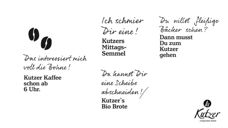 Werbeagentur, Weiden, Oberpfalz, Amberg, Cham, Hof, Marketing, Werbung, kreativmaleins, Geschäftsausstattung, Backhaus Kutzer, Logo, Branding, Verpackung, Brot, Gebäck, Filialen, Kaffee, Traditionsbäckerei, Semmeln & Laugengebäck, süßes Gebäck, Öffnungszeiten, Webseite, Broschüre, Flyer