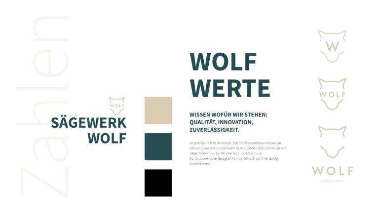 Werbeagentur, Weiden, Oberpfalz, Amberg, Cham, Hof, Marketing, Werbung, kreativmaleins, Geschäftsausstattung, Sägewerk Wolf, Webseite, Webdesign, Online, Branding, Broschüre, Image, Rinde, Sägespäne, Kanthölzer, Breitware, KVS/BSH-Rohware, Handwerk