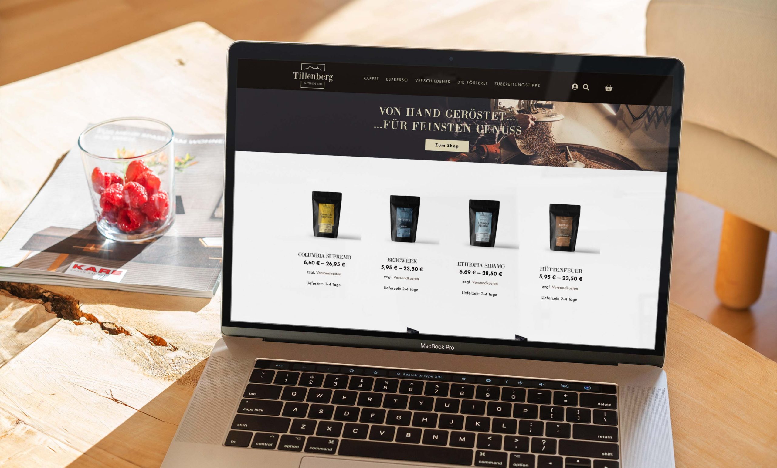 Werbeagentur, Weiden, Oberpfalz, Amberg, Cham, Hof, Marketing, Werbung, kreativmaleins, Visitenkarten, Geschäftsausstattung, Etiketten, Webseite, Webdesign, Online, Tillenberg, Kaffee, Kaffeerösterei, Rösterei, Kaffeesorten, Espresso, Zubereitung, Kaffeebohne, Geschenk